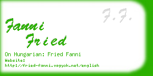 fanni fried business card